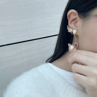 Swing heart clip on earrings (PKMIX)