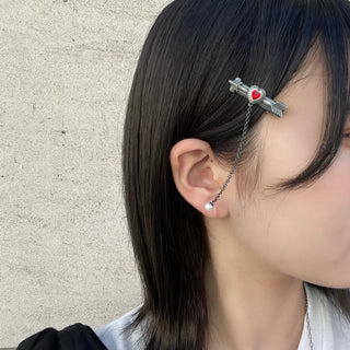 レッドハートGEMヘアクリップ