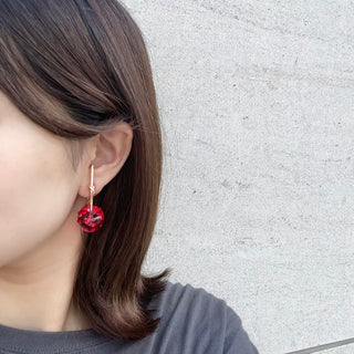 Crystal Cherry clip on Earrings (Juicy Red)