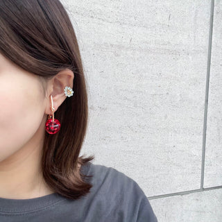 Crystal Cherry clip on Earrings (Juicy Red)