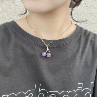 Cherry Necklace (Purple Cloud)