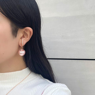 Cherry clip on earrings (pearl PK)