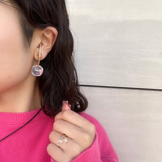 Cherry earrings (soap bubble clear)