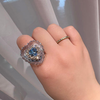 Heart jelly ring (BLUE)