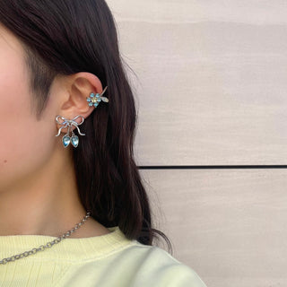 ribbon swing clip on earrings