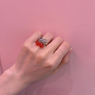 Ribbon Cherry Ring