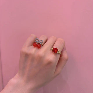 Ribbon Cherry Ring