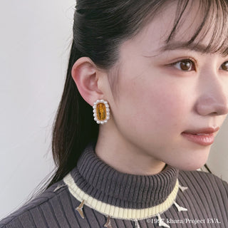 RADIO EVA x Liquem / LCL clip on earrings (Orange Ayanami Rei)