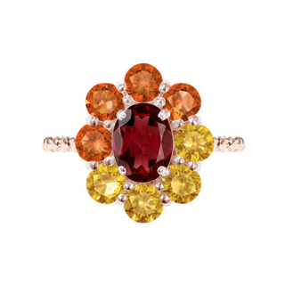 Jewelry Bloom Ring (Rhodolite Garnet)