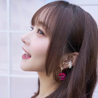 稻葉茉菜佳 × Liquem / 晶透櫻桃耳環 [預計發貨時間：2026年9月上旬]