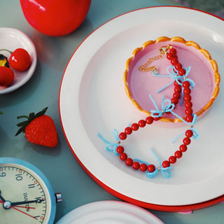 ビーズリボンネックレス（RDBL） [お届け時期:2026年7月上旬頃]