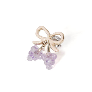 Ribbon Grape Pierced Earrings