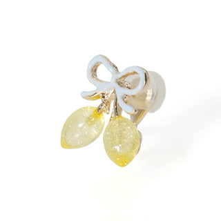 Ribbon Lemon clip on earrings