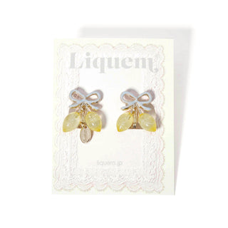 Ribbon Lemon clip on earrings
