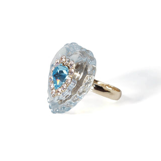Heart jelly ring (AQUA BLUE)