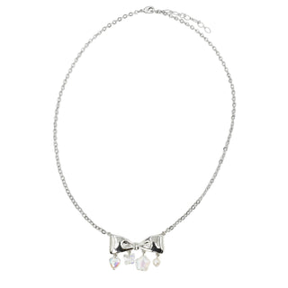 Metal Ribbon Bead Necklace
