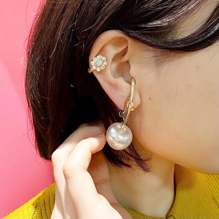 【オンライン限定カラー】ビンテージガラスブルームミニoneピアス（フォーチュン・ミスト）