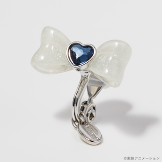 Cure White Ribbon clip on earrings [Delivery: Early March 2026]