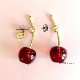 Kids cherry earrings (clear RD)