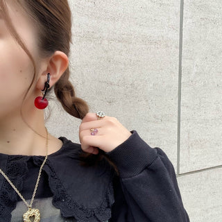cherry clip on earrings (shopper)