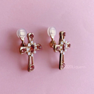 YUKI × Liquem / Cross clip on earrings