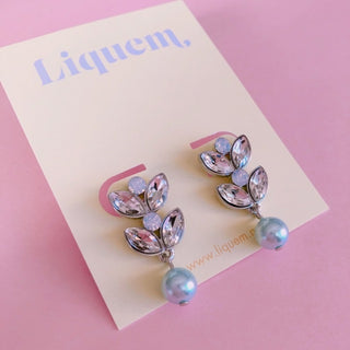 Liquem / Bride flower earrings (SLV blue)