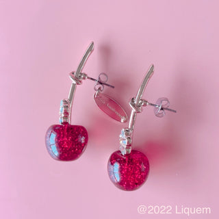 Liquem / Kids Cherry &amp; Blossom earrings (RD)