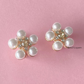 Liquem / Portrait mini flower clip on earrings (YEL)