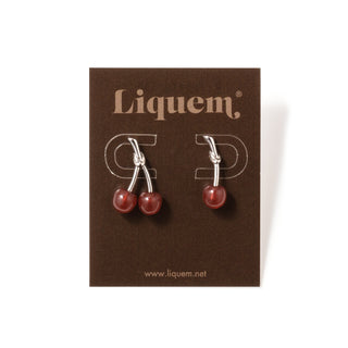 minimini cherry earrings (chocolate)