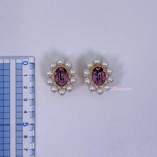 Liquem/portrait circle earrings (antique PK)
