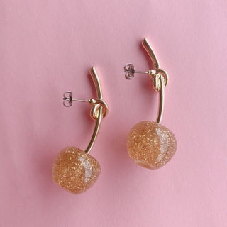 &lt;earrings&gt; Liquem / Cherry earrings (Champagne GLD)