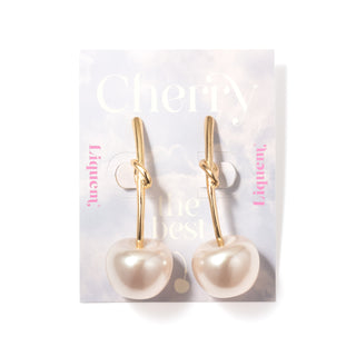 pearl cherry earrings