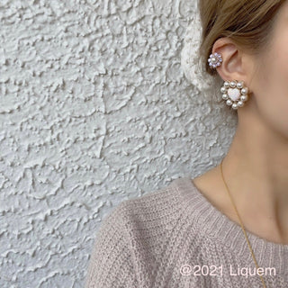 Liquem / Portrait Opal Heart clip on earrings