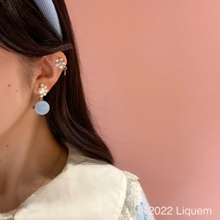 Liquem / candy ball earrings (milky blue)