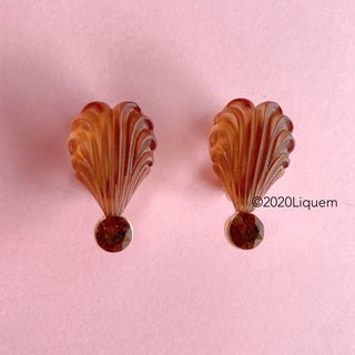 Liquem / Birthday cake earrings (marron cream)