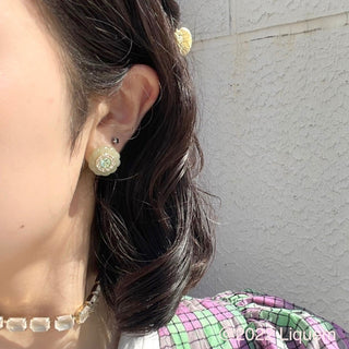 Liquem / Mini Bavaroeye clip on earrings (Green Tea)