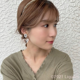 Liquem / Bloom Heart Bubble clip on earrings (December)