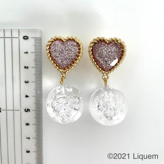 Liquem / Twisted Heart &amp; Bubblegum clip on earrings
