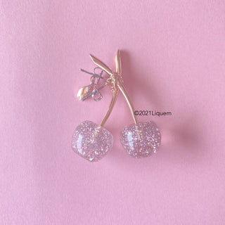 Kids cherry earrings (sakura lame)