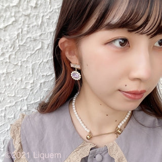 Liquem/new lady medal earrings