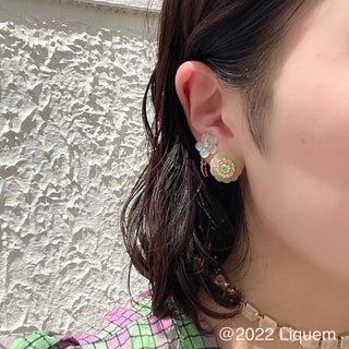 Liquem / Mini Bavaroeye clip on earrings (Green Tea)