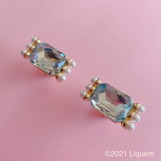 Liquem / glass candy clip on earrings
