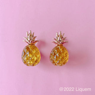 YUKI × Liquem / Pineapple clip on earrings