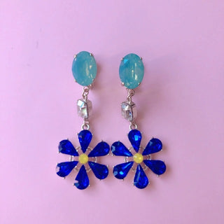 YUKI×Liquem / Flower Bijou clip on earrings (BL)