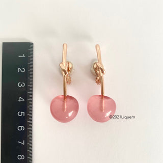 Liquem / Cherry clip on earrings (Sakura syrup)