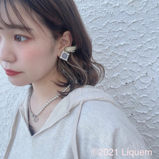 mimmam × Liquem / Portrait drop clip on earrings (mam)