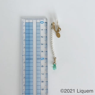 YUKI × Liquem / Pearl long earrings (GRN)