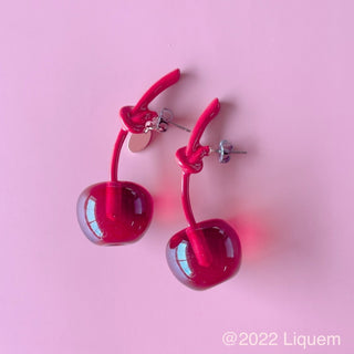 Liquem / maraschino cherry earrings