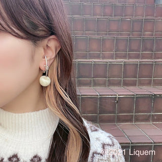 Liquem / Cherry earrings (Marble CREAM)