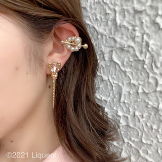 YUKI × Liquem / Pearl circle clip on earrings